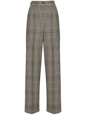 Dolce & Gabbana pantalon évasé à carreaux - Gris
