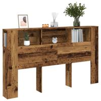 Hoofdbordkast 180x18,5x102,5 cm bewerkt hout oud houtkleurig