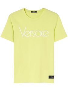 Versace t-shirt en coton à logo imprimé - Jaune