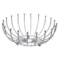 Fruitschaal - zilver - metaal - 32 cm - rond - fruitmand - draadmand