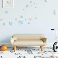 Kinderbank 70x40x24 cm stof crèmekleurig