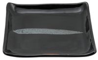 Zwart/Zilver Vierkant Bord - Silver Brush - 18 x 18cm