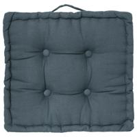 Atmosphera Vloerkussen Square - denim blauw - katoen - 38,5 x 38,5 x 8 cm - vierkant - Extra dik