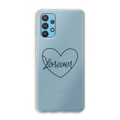 Forever heart black: Samsung Galaxy A32 4G Transparant Hoesje