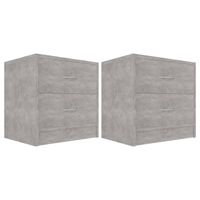 vidaXL Nachtkastjes 2 st 40x30x40 cm bewerkt hout betongrijs - thumbnail