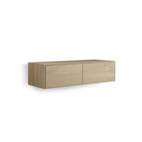 Looox Wood collection Wood wastafelonderbouwkast m. 2 laden 120x30x46cm eiken - old grey WF1200-2 - thumbnail