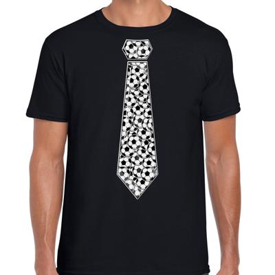 Verkleed T-shirt voor heren - voetbal stropdas - zwart - supporter EK / WK