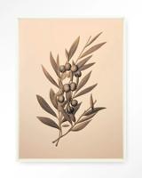 Urban Cotton Wandkleed 'Oliva' 110 x 145cm in Floating Frame - off white