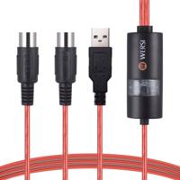WERSI UM-18 USB MIDI kabel MidiPort MIDI kabel elektrische piano elektronische drum muziek bewerken lijn lengte: 2m (rood)