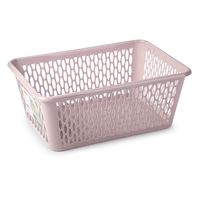 Opbergmand/kastmandje - 6,5 liter - roze - kunststof - 20 x 30 x 11 cm