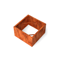 Quadra vierkante plantenbak cortenstaal L70 x B70 x H70 cm - Geroba
