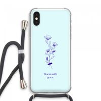 Bloom with grace: iPhone XS Max Transparant Hoesje met koord