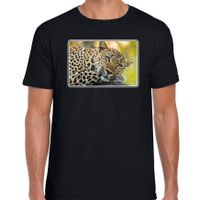 Dieren t-shirt met jaguars foto zwart voor heren - thumbnail