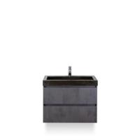 Maxx XL Badmeubelset 80 cm - Beton Antraciet - Wastafel Lucca 1 kraangat