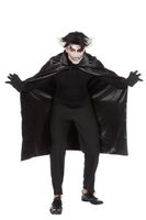 Dracula cape dubbel met kraag zwart ONE SIZE
