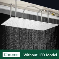 LED Regendouchekop met Temperatuurgevoelige Kleuren - Plafondmontage | 4 Installatiearmen | Vierkant | Chroom / Zwart / Geborsteld Nikkel LED Regendouchekop met Temperatuurgevoelige Kleuren - Plafondmontage | 4 Installatiearmen | Vierkant | Chroom / Zwart / Geborsteld Nikkel