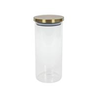Voorraadpot glas met goud deksel 1200ml