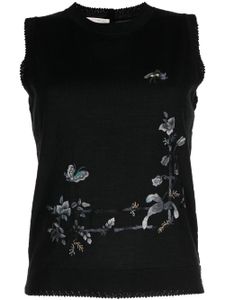 SHIATZY CHEN haut Renascent Collection à fleurs - Noir