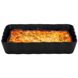Ovenschaal - zwart - 1,5 L - 21 x 14 cm - aardewerk - serveerschalen