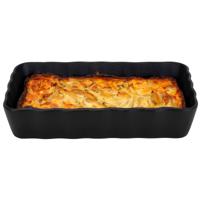 Ovenschaal - zwart - 1,5 L - 21 x 14 cm - aardewerk - serveerschalen