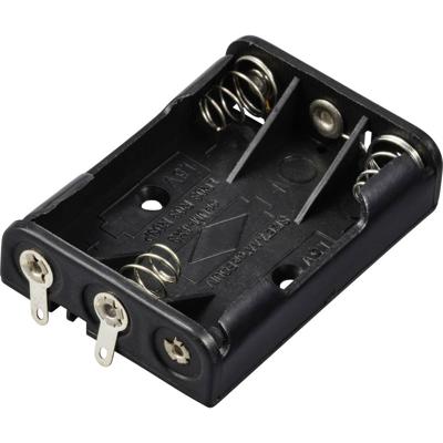 TRU COMPONENTS TC-13220576 Batterijhouder Aantal cellen: 3 AAA (potlood) Soldeeraansluiting (l x b x h) 52 x 37 x 13 mm