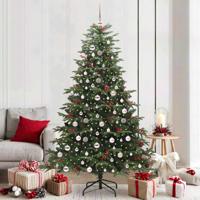 VidaXL Kunstkerstboom groen 210 cm pvc en metaal en plastic