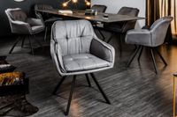 Draaibare designstoel MR. LOUNGER grijs met armleuning - 39352 Draaibare designstoel MR. LOUNGER grijs met armleuning - 39352