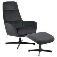 Relaxfauteuil Rafina - stof - donkergrijs - Leen Bakker