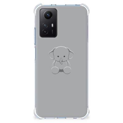 Xiaomi Redmi Note 12s Stevig | Bumper Hoesje | Grijs Baby Olifant