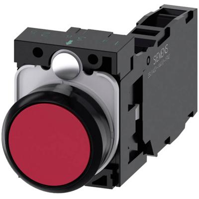 Siemens 3SU11000AB201FA0 3SU1100-0AB20-1FA0 Druktoets Kunststof frontring, Rond Knop Zwart, Rood 1 stuk(s)