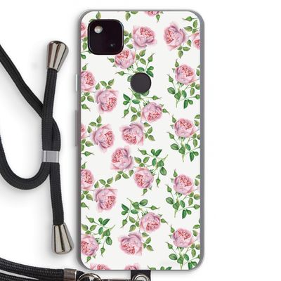 Kleine roosjes: Pixel 4a 5G Transparant Hoesje met koord
