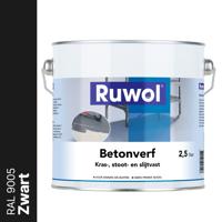 Ruwol Betonverf Zwart (RAL 9005) 2,5 liter