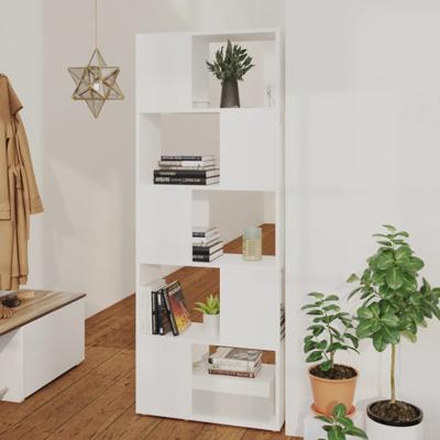 Boekenkast/kamerscherm 60x24x155 cm bewerkt hout wit