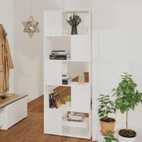 Boekenkast/kamerscherm 60x24x155 cm bewerkt hout wit