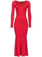 PINKO robe nervurée à coupe mi-longue - Rouge