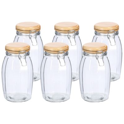 Weckpotten/inmaakpotten - 6x - 1.85L - glas - met beugelsluiting - D13 x H23 cm Weckpotten/inmaakpotten - 6x - 1.85L - glas - met beugelsluiting - D13 x H23 cm