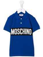 Moschino Kids polo à logo imprimé - Bleu