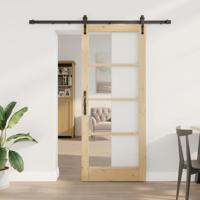 Schuifdeur met Bevestigingsset 83x202 cm Massief Vurenhout