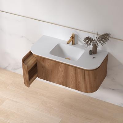 Badmeubelset Sanilux Eleganza 100 cm Keramiek 1 Kraangat Acacia