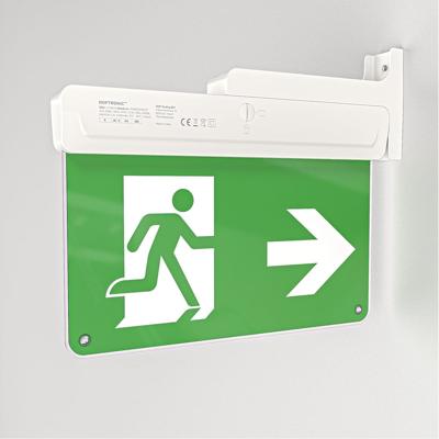 Tumu Noodverlichting met accu - Incl. muurmontage installatiekit - 1,3 Watt - 6000K daglicht wit - IP20 - Incl. vluchtwegaanduiding - Met testknop