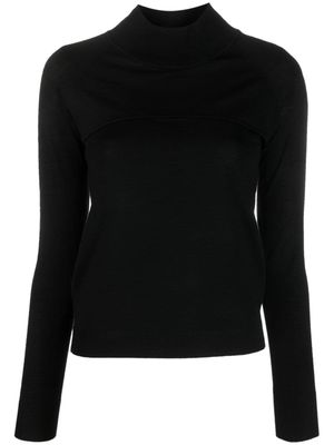 Patrizia Pepe t-shirt à manches longues et découpe - Noir