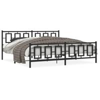 Bedframe met hoofd- en voeteneinde metaal zwart 193x203 cm
