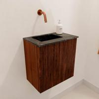 Toiletmeubel Mondiaz Joya Dlux | 40 cm | Meubelkleur Ruby | Faye wastafel Lava Wasbak Links | Zonder kraangat(en)