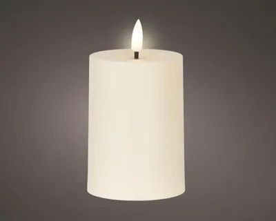 Lumineo solar kaars plastic crème Ø7 x 10 cm warm wit