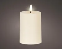 Lumineo solar kaars plastic crème Ø7 x 10 cm warm wit