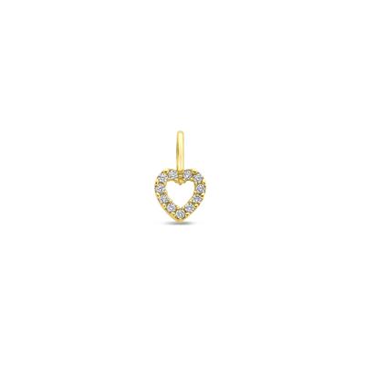 14K Geelgouden Hartvormige Hanger met Zirkonia - Elegant en Romantisch