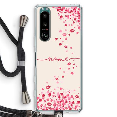 Hartjes en kusjes: Sony Xperia 5 III Transparant Hoesje met koord