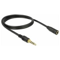 Delock 85629 Audio Verlengkabel [1x Jackplug male 3,5 mm - 1x Jackplug female 3,5 mm] 1 m Zwart