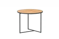 Strada side table Natural teak round 55 cm. Alu legs (H45) - thumbnail