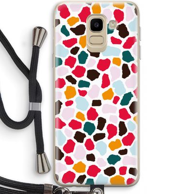 Colored Giraffe: Samsung Galaxy J6 (2018) Transparant Hoesje met koord